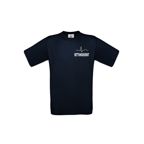 T-Shirt Rettungsdienst blau Aufdruckfarbe silber L