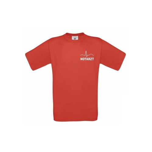 T-Shirt Notarzt rot Aufdruckfarbe schwarz L
