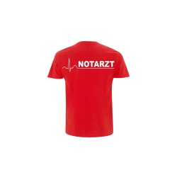 T-Shirt Notarzt rot Aufdruckfarbe wei&szlig; S