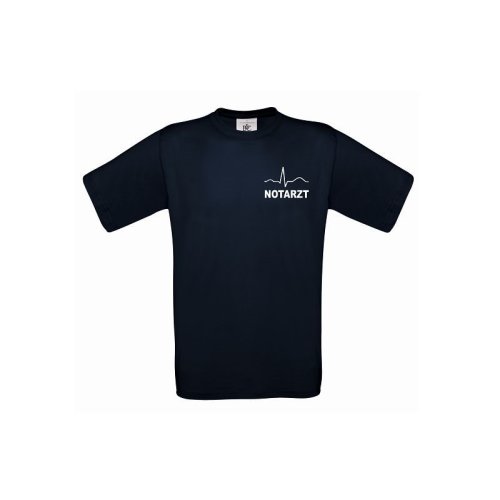 T-Shirt Notarzt blau Aufdruckfarbe silber-reflektierend XL
