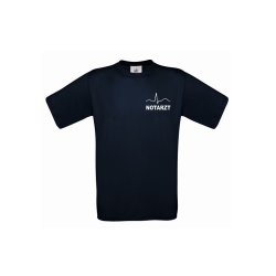 T-Shirt Notarzt blau Aufdruckfarbe wei&szlig; M