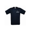 T-Shirt Notarzt blau Aufdruckfarbe wei&szlig; L