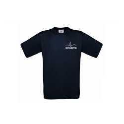 T-Shirt Not&auml;rztin blau Aufdruckfarbe silber-reflektierend XL