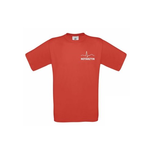 T-Shirt Not&auml;rztin rot Aufdruckfarbe silber-reflektierend M