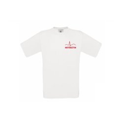 T-Shirt Not&auml;rztin wei&szlig; Aufdruckfarbe rot M