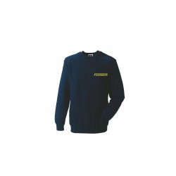 Sweatshirt mit Aufdruck Feuerwehr - blau Aufdruckfarbe neongelb XS