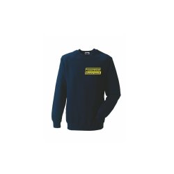 Sweatshirt mit Aufdruck Feuerwehr + Stadt - blau Aufdruckfarbe silber-reflektierend S