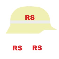 Helmkennzeichnung RS - rot reflektierend