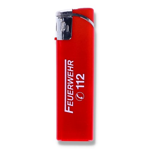 Feuerzeug Feuerwehr rot/weiß