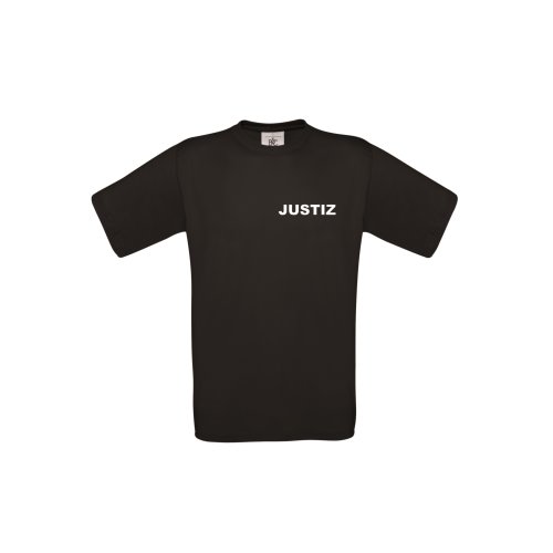 T-Shirt JUSTIZ schwarz Aufdruckfarbe silber-reflektierend 2XL