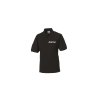 Polo-Shirt JUSTIZ schwarz Aufdruckfarbe wei&szlig; XL