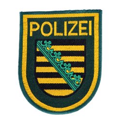 Abzeichen Polizei Sachsen gr&uuml;n Jacke