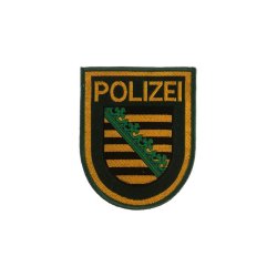 Abzeichen Polizei Sachsen gr&uuml;n Hemd