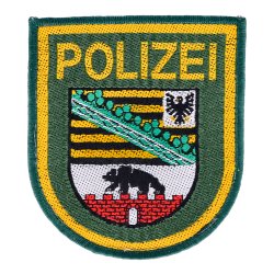 Abzeichen Polizei Sachsen-Anhalt gr&uuml;n gewebt (Hemd)