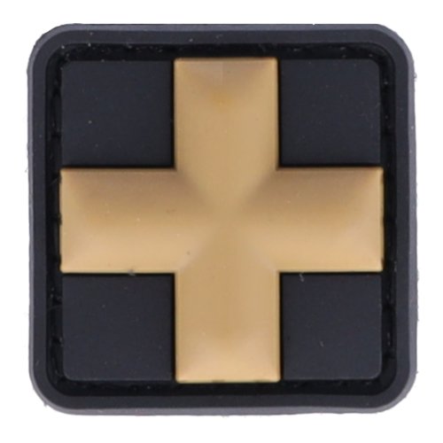 Rubberpatch &quot;Medic&quot; Cross 25 x 25mm schwarz/beige