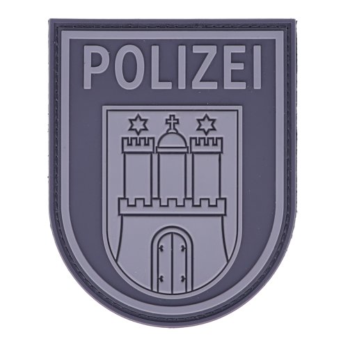 Rubberpatch Polizei Hamburg grau