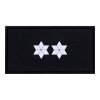 Rubberpatch DGA - 2 Sterne weiß Untergrund schwarz