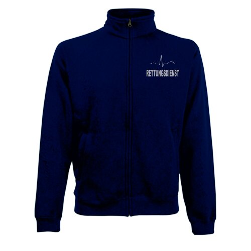 Sweatjacke Rettungsdienst blau Aufdruckfarbe silber