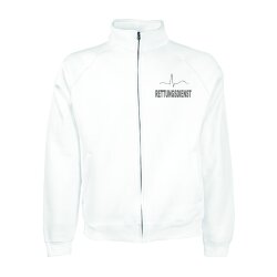 Sweatjacke Rettungsdienst weiß Aufdruck silber-reflex