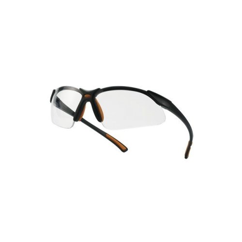 Schutzbrille klar, schwarz/orange