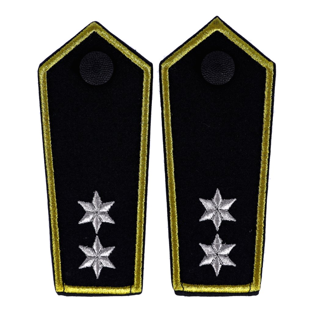 RescPol Schulterschlaufen Rotes Kreuz - Äskulap Silber Mit Paspel Für Dienstuniform