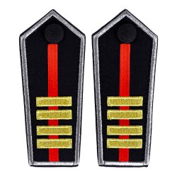 Schulterklappen Balken rot + 4 Balken gold + Paspel...