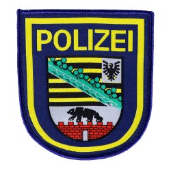 Polizei Brandenburg:Schluesselanhänger auf Leder:Armabzeichen,blau 