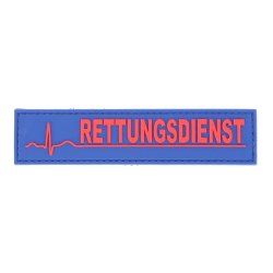 Rubberpatch Rettungsdienst mit EKG-Linie dunkelblau