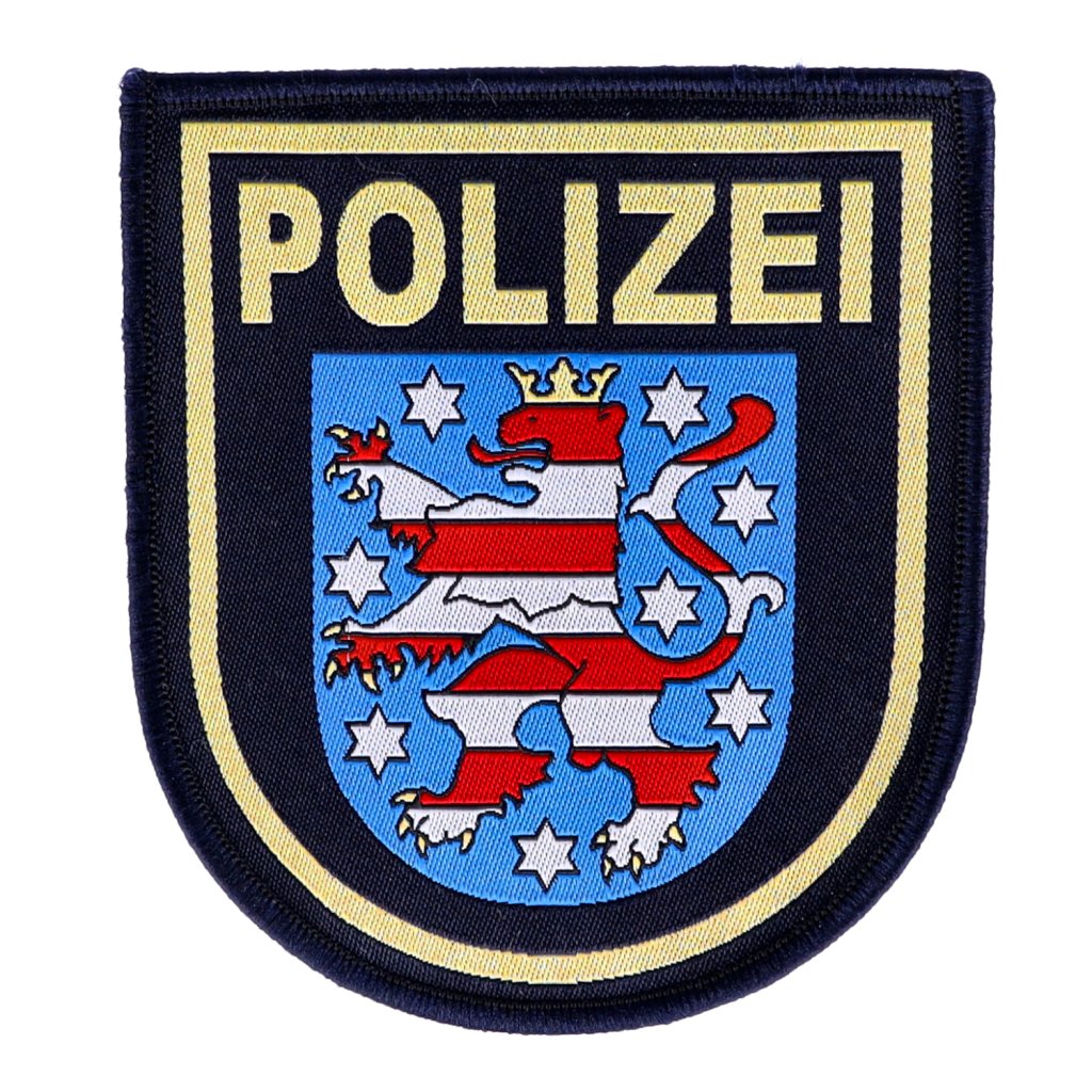 Krawattenspange silber mit Armabzeichen Polizei Thüringen in blau Krawattennadel 