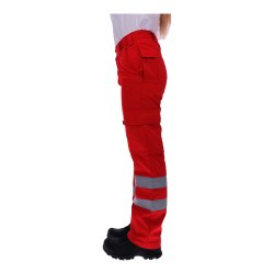 Einsatzhose Rettungsdienst rot - Reflex silber 48