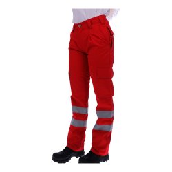 Einsatzhose Rettungsdienst rot - Reflex silber 50