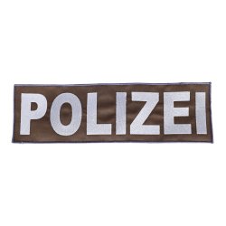 R&uuml;ckenschild Polizei steingrau/oliv mit Klett / 30 x...
