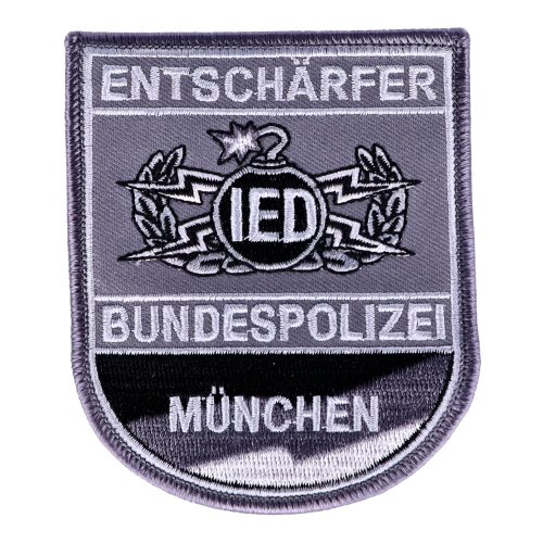 Abzeichen Entsch&auml;rfer Bundespolizei M&uuml;nchen mit Klett grau