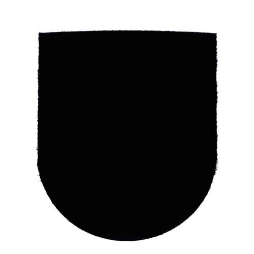 Klettzuschnitt (Flausch) schwarz wappenf&ouml;rmig, ca. 8,5 x 9,5cm