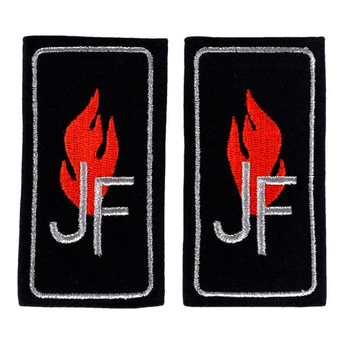 Schulterschlaufen Feuerwehr JF silber + Paspel silber