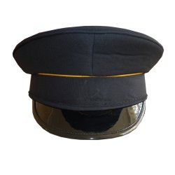 M&uuml;tze - M&uuml;tzenschirm gl&auml;nzend - Polizei blau rund mit Goldbiese 58