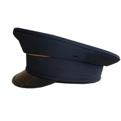 M&uuml;tze - M&uuml;tzenschirm gl&auml;nzend - Polizei blau rund mit Goldbiese 58