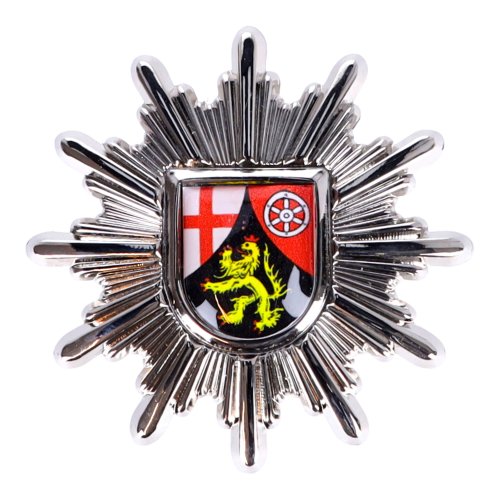 Mützenstern Polizei Rheinland Pfalz silber
