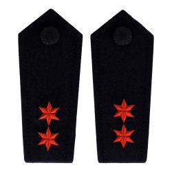 Schulterklappen 2 Sterne rot (FW Sachsen)