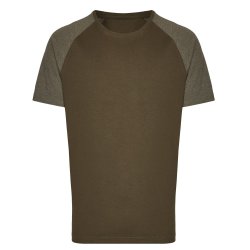 T-Shirt steingrau/oliv S