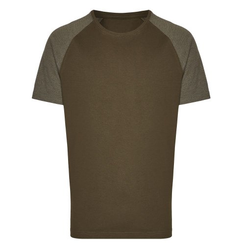 T-Shirt steingrau/oliv L