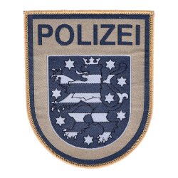 Abzeichen Polizei Thüringen beige gewebt