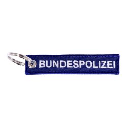 Schl&uuml;sselanh&auml;nger Bundespolizei gestickt - blau