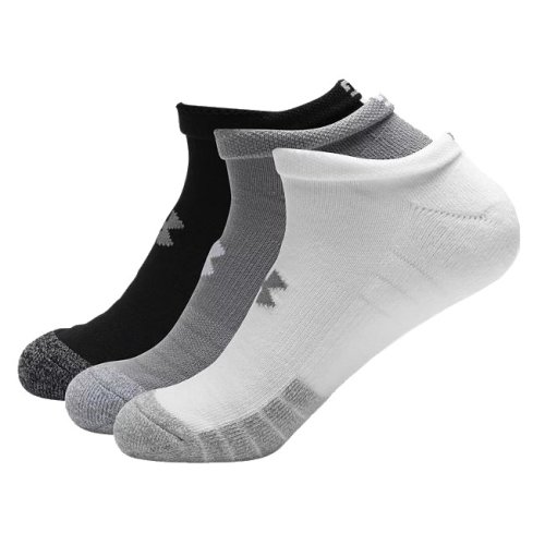 UA Adult HeatGear No Show Socks 3-Pack GRAY Gr&ouml;&szlig;e XL