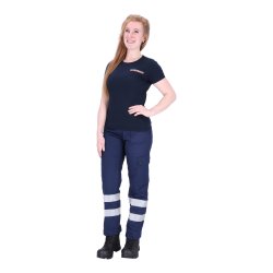 T-Shirt Feuerwehr mit Einstickung blau