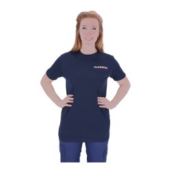 T-Shirt Feuerwehr mit Einstickung blau XL