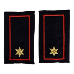 Schulterschlaufen 1 Stern gold + Paspel rot (FFW...