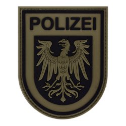 Rubberpatch Polizei Brandenburg - steingrau/oliv