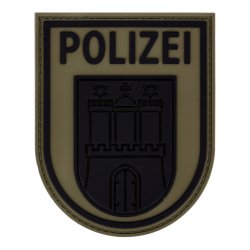 Rubberpatch Polizei Hamburg - steingrau/oliv
