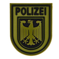 Rubberpatch Bundespolizei - steingrau/oliv
